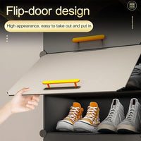 Premium 6-Shelf 3-Door Plastic Shoe Storage Cabinet – Grey