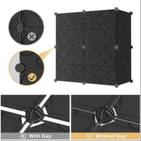 Premium 3-Shelf 1-Door Plastic Shoe Storage Cabinet – Black