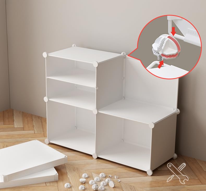 Premium 8-Door 16-Shelf Plastic Shoe Storage Cabinet | Dustproof Modular Shoe Rack | White