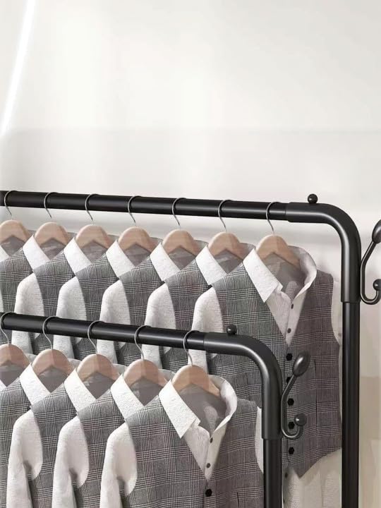 Premium Heavy-Duty Rolling Garment Rack – Black
