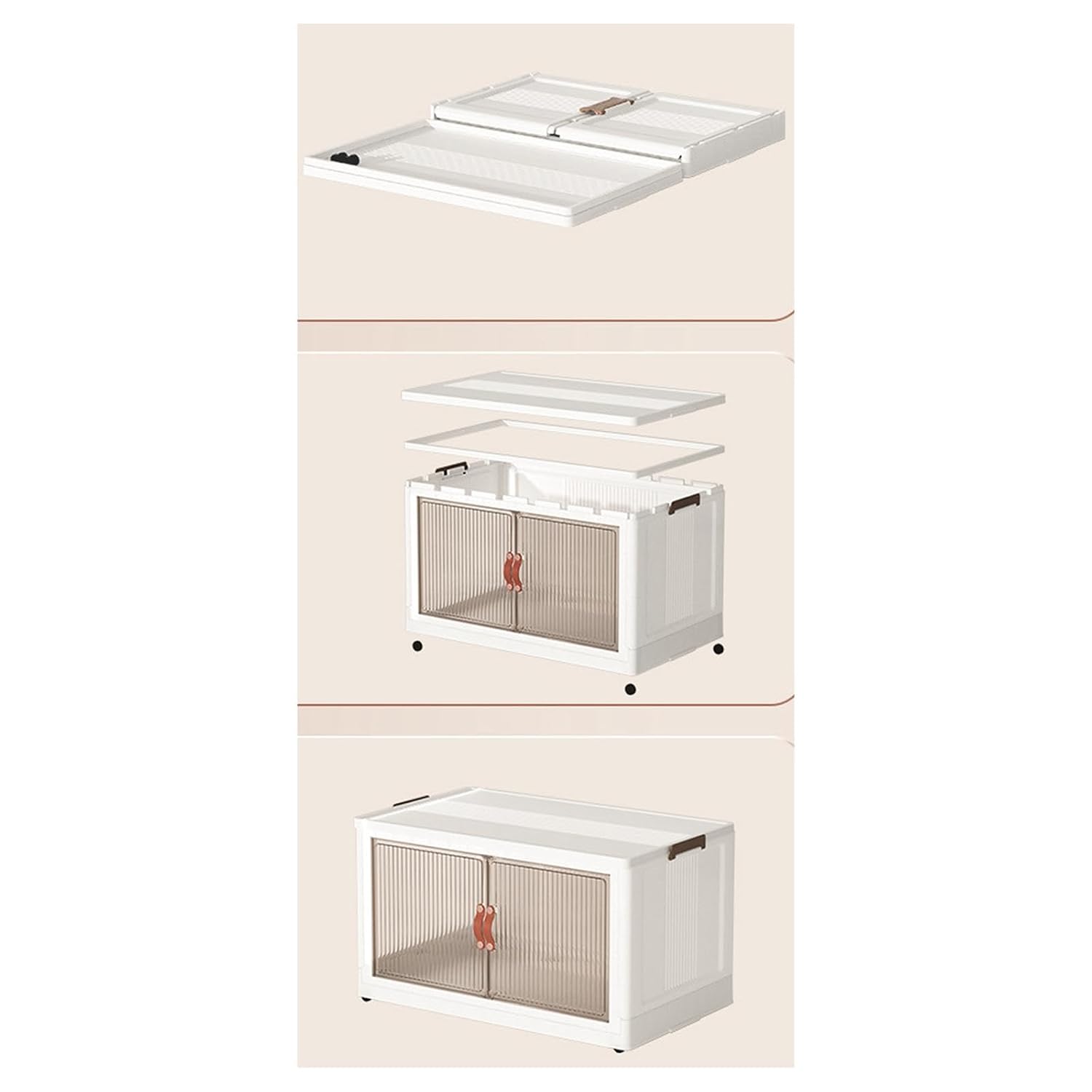 Premium 1-Tier Foldable Plastic Storage Cabinet with Door – White