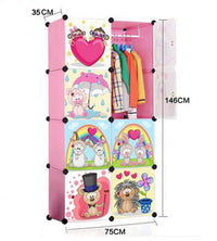 Premium 8-Cube Modular Plastic Wardrobe for Kids – Pink