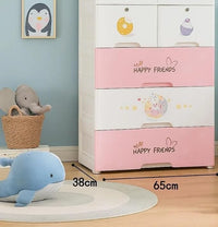 Premium 1+5 Door Kids Plastic Wardrobe with Drawers – Sweet Treats Pink
