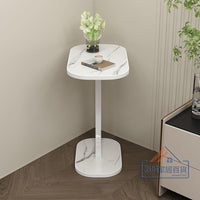 Premium Adjustable Oval Side Table – White Marble