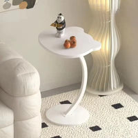 Premium Adjustable C-Shaped Side Table – White Marble
