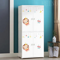 Premium 2+1 Door Kids Plastic Wardrobe – Lion