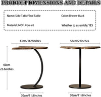 Premium Butterfly Side Table with Metal Base – Nut Brown