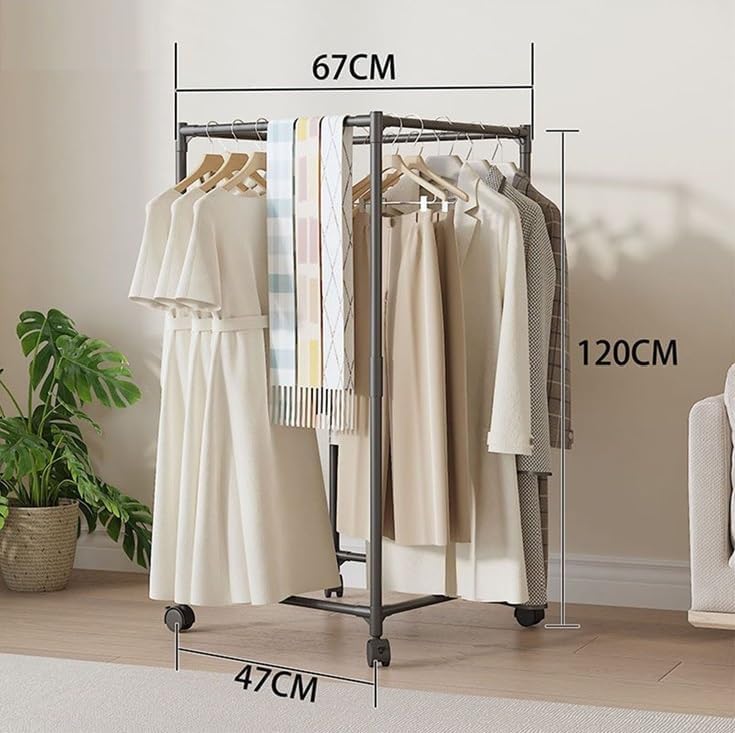Premium Single-Tier Rotating Garment Hanger Stand – Black