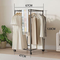 Premium Single-Tier Rotating Garment Hanger Stand – Black