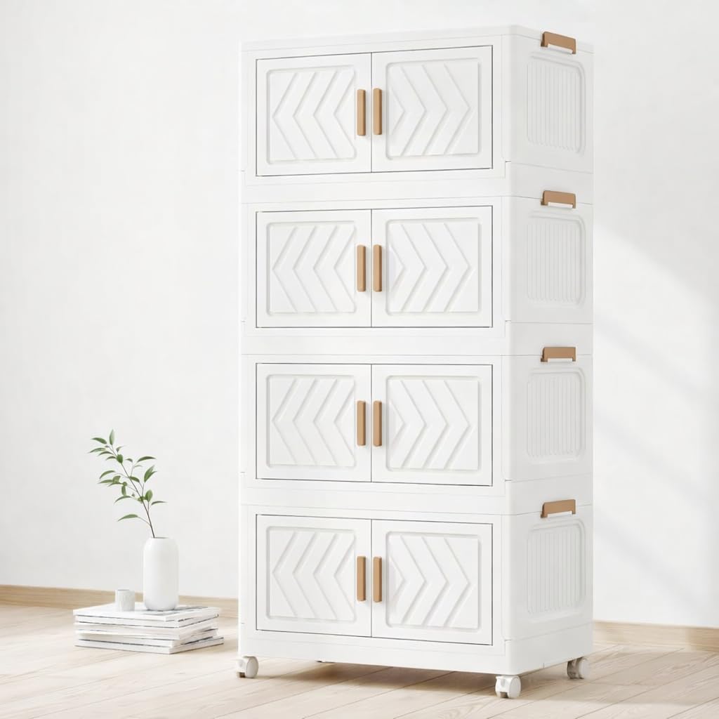 Premium 1+4 Door Multi-Purpose Kids Plastic Storage Cabinet – Ivory