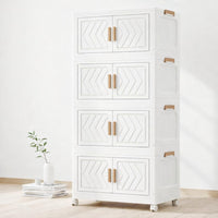 Premium 1+4 Door Multi-Purpose Kids Plastic Storage Cabinet – Ivory