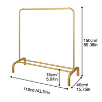 Premium Single Pole Garment Rack with Bottom Shelves – Golden