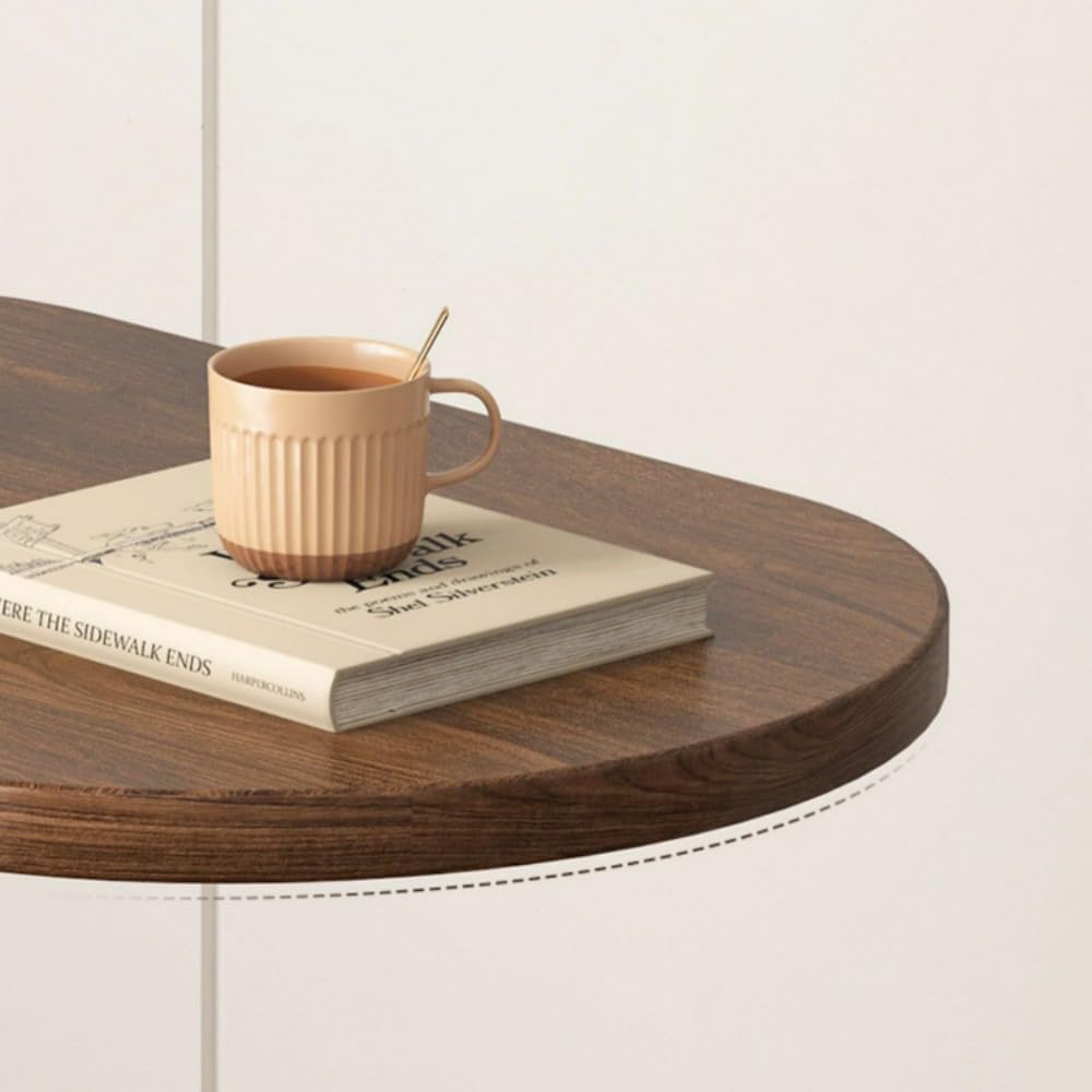 Premium Adjustable Oval Side Table – Nut Brown