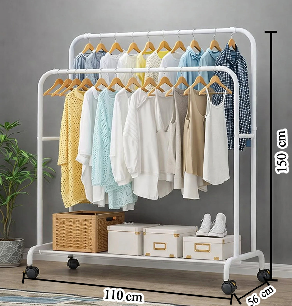 Premium 3-Door 3-Shelf Modular Plastic Wardrobe with Hanging Section – White