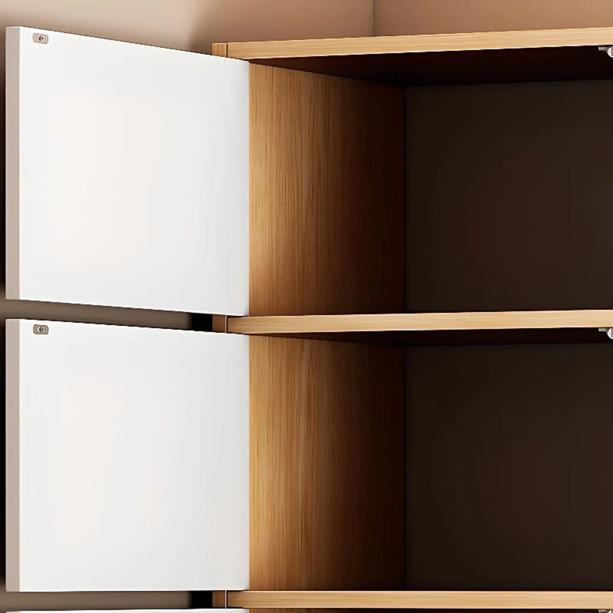 Premium Nordic Maple 6-Layer Wooden Storage Cabinet with Doors