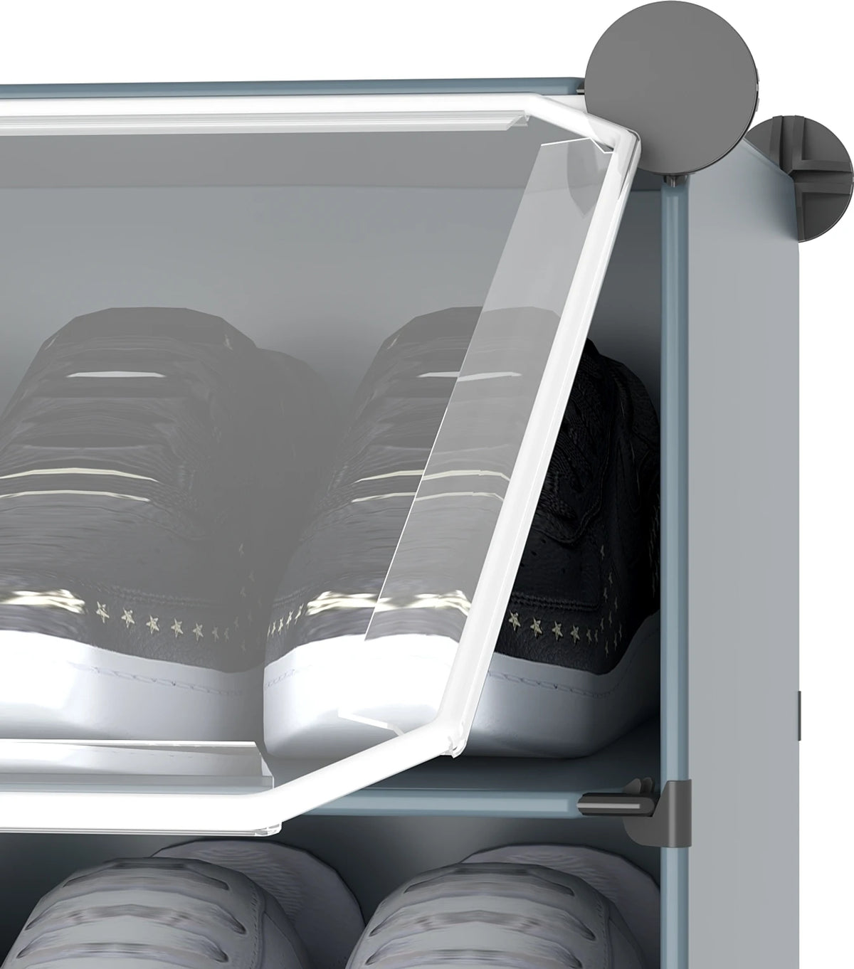 Premium 12-Shelf 6-Door Plastic Shoe Storage Cabinet – Grey