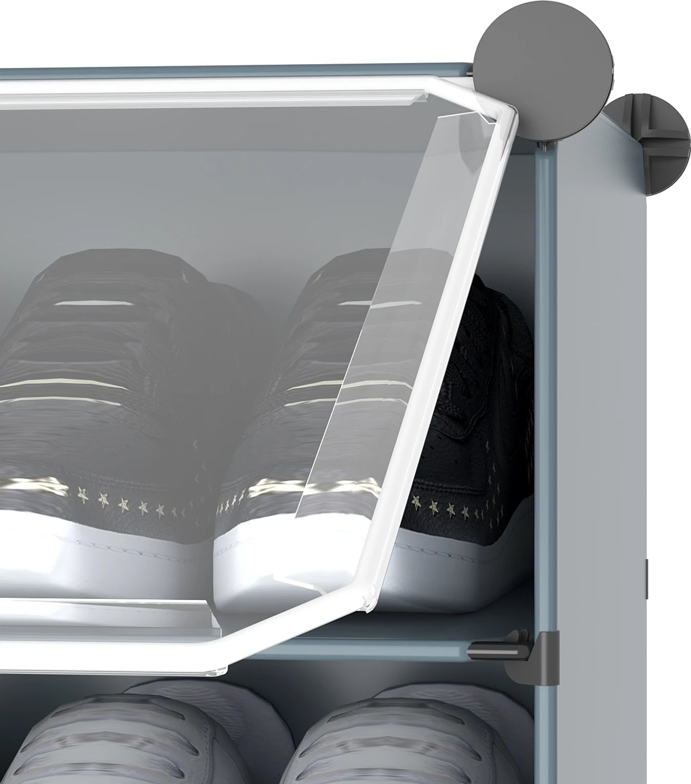 Premium 12-Shelf 6-Door Plastic Shoe Storage Cabinet – Grey