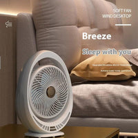 Premium 4000mAh Rechargeable Table Fan with 5-Speed Modes & LED Light – White