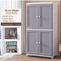 Premium 4-Door Plastic Standing Wardrobe – European Grey