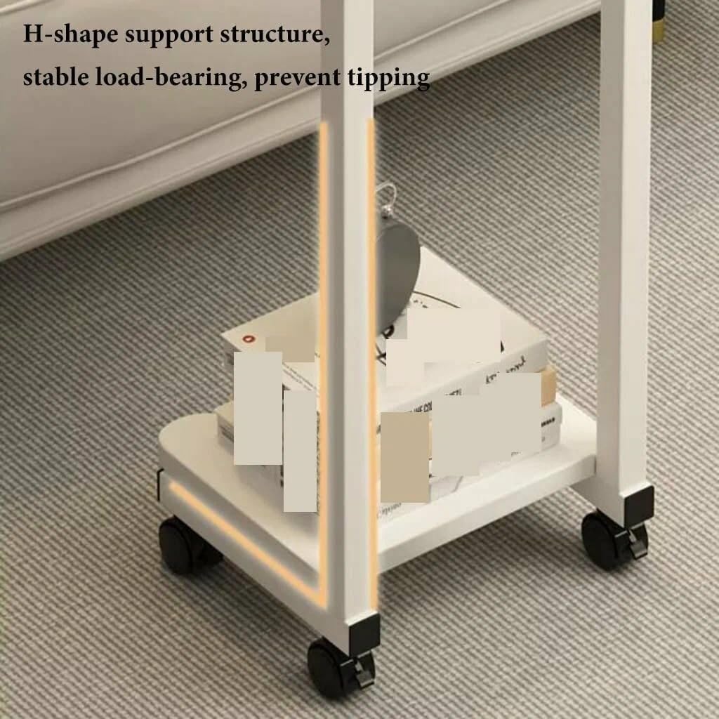 Premium Panda Side Table with Metal Base – White Marble