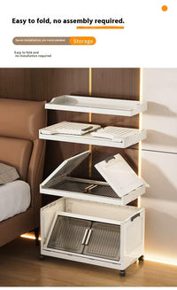 Premium 3-Layer Foldable Plastic Storage Cabinet – White