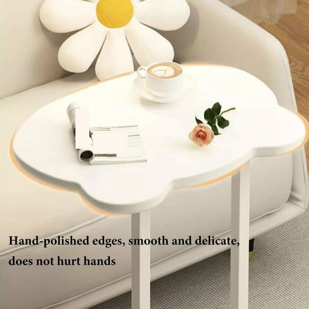 Premium Panda Side Table with Metal Base – White Marble
