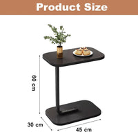 Premium Adjustable Oval Side Table – Black Marble