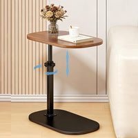 Premium Adjustable Pedestal Side Table – Nut Brown