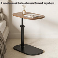 Premium Adjustable Pedestal Side Table – Nut Brown