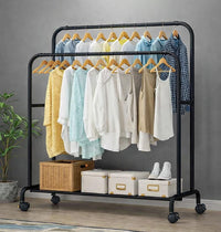 Premium Heavy-Duty Rolling Garment Rack – Black