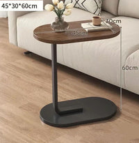 Premium Adjustable Oval Side Table – Nut Brown