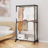 Premium Double-Level Rolling Hallstand – Black