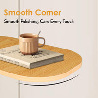 Premium Adjustable Oval Side Table – Natural Wood