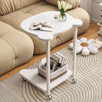 Premium Panda Side Table with Metal Base – White Marble
