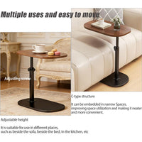 Premium Adjustable Pedestal Side Table – Nut Brown
