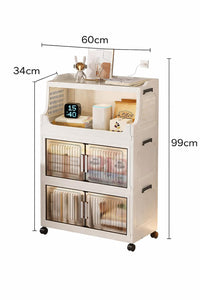 Premium 3-Layer Foldable Plastic Storage Cabinet – White