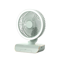 Premium 4000mAh Rechargeable Table Fan with 5-Speed Modes & LED Light – Green