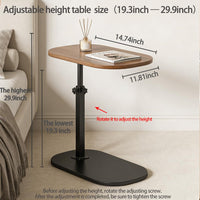 Premium Adjustable Pedestal Side Table – Nut Brown