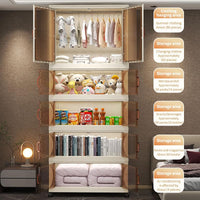 Premium 4-Door Modular Plastic Wardrobe with Hanging Section – Transparent White