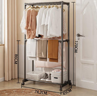 Premium Double-Level Rolling Hallstand – Black