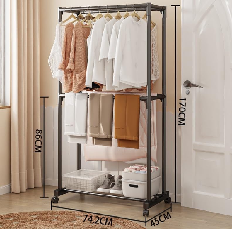 Premium Double-Level Rolling Hallstand – Black