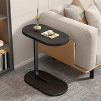 Premium Adjustable Oval Side Table – Black Marble