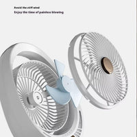 Premium 4000mAh Rechargeable Table Fan with 5-Speed Modes & LED Light – White