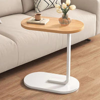 Premium Adjustable Oval Side Table – Natural Wood