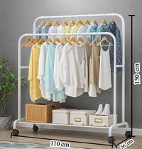 Premium Multifunctional Garment Stand with Shelves – White