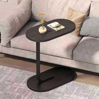 Premium Adjustable Oval Side Table – Black Marble