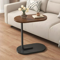 Premium Adjustable Oval Side Table – Nut Brown