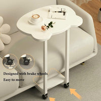 Premium Panda Side Table with Metal Base – White Marble