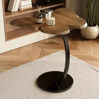 Premium Butterfly Side Table with Metal Base – Nut Brown