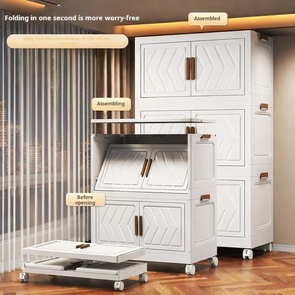 Premium 1+3 Door Multi-Purpose Kids Plastic Storage Cabinet – Ivory